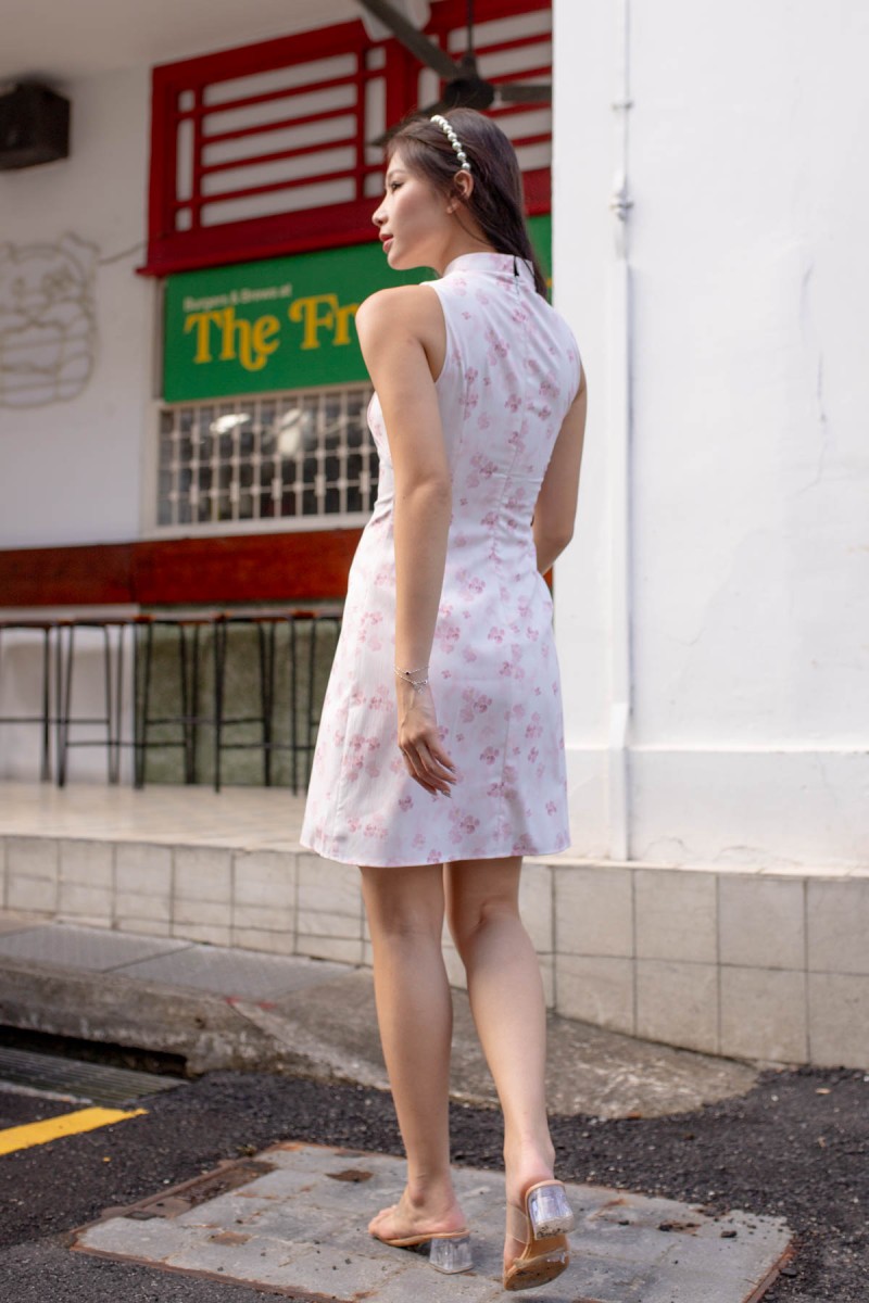 Renewal Floral Cheongsam in Pink