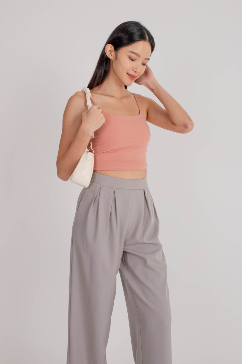 RESTOCK4: Niko Padded Basic Top in Peach