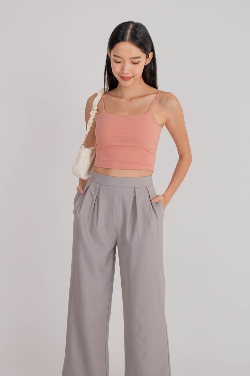 RESTOCK4: Niko Padded Basic Top in Peach