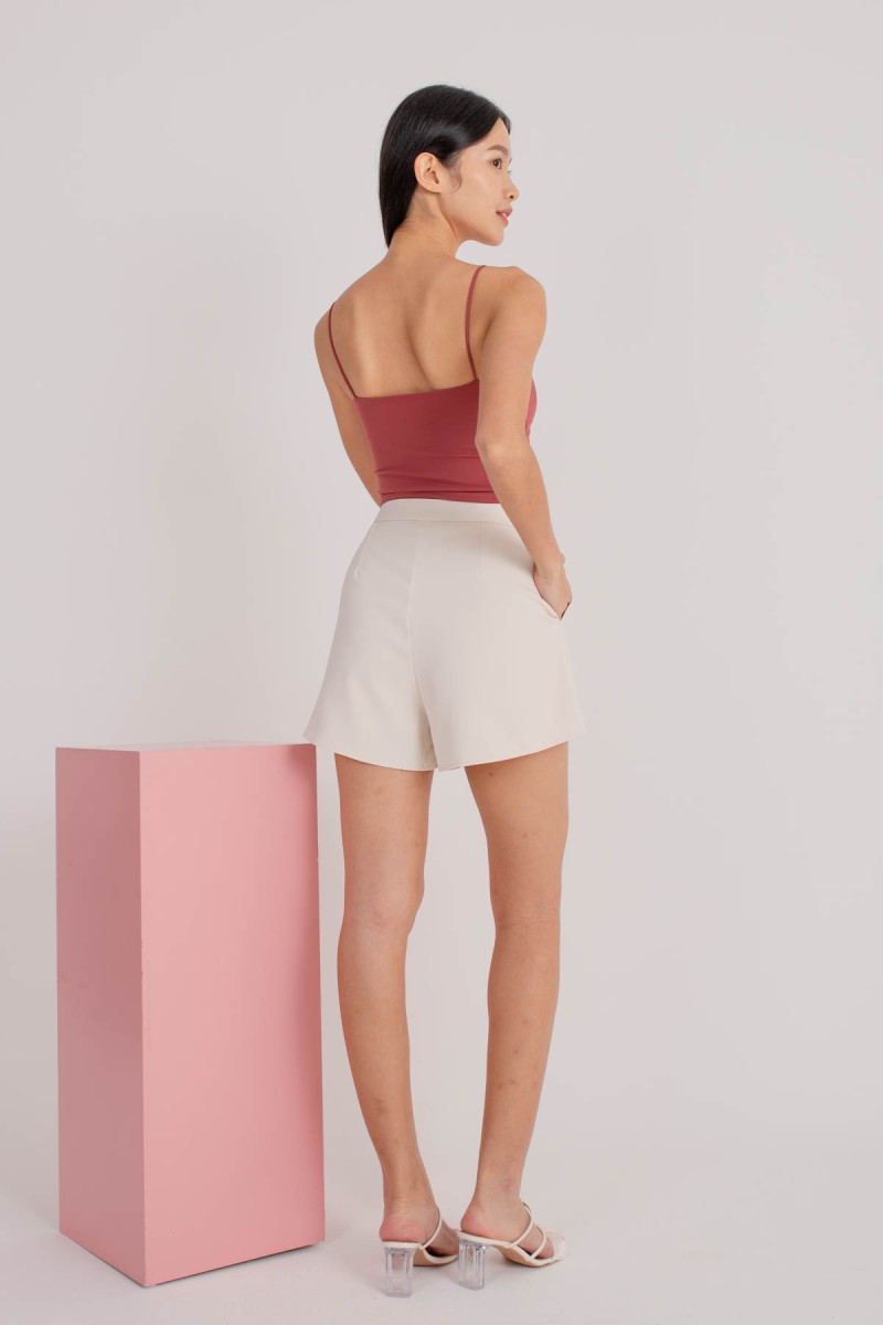 RESTOCK7: Niko Padded Basic Top in Dusty Rose