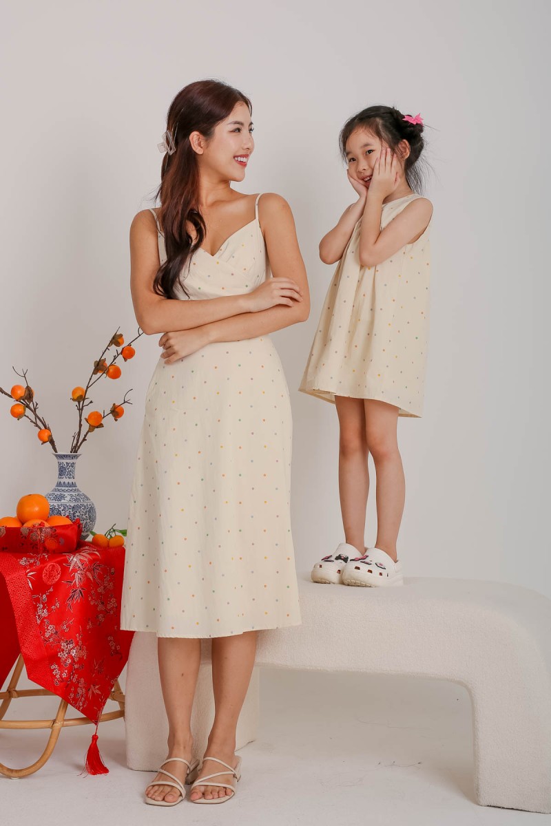 Together Junior Flare Dress in Apricot