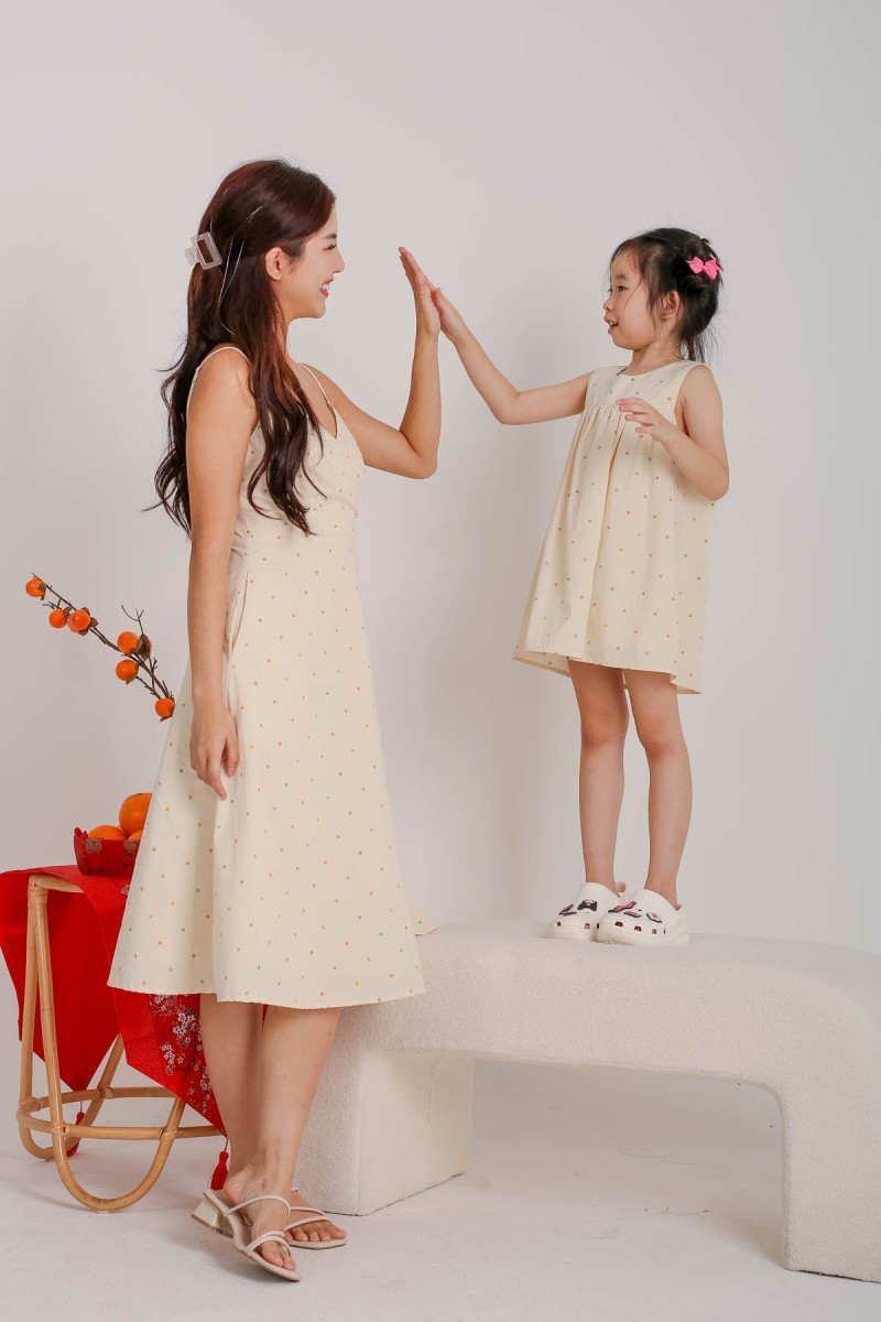 Together Junior Flare Dress in Apricot
