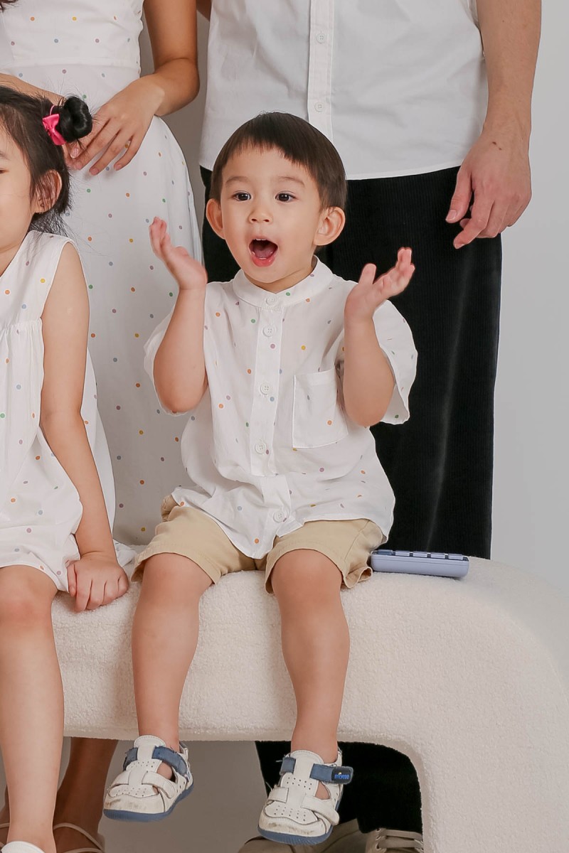 Together Mandarin Collar Junior Shirt in White