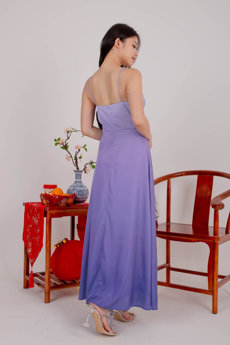 Anthea Ombre Cowl Maxi Dress in Violet