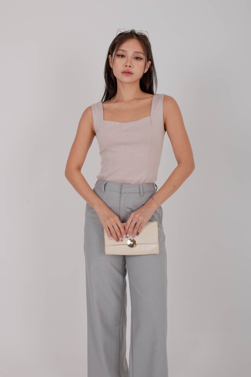 Made Simple Square Neck Top in Nude