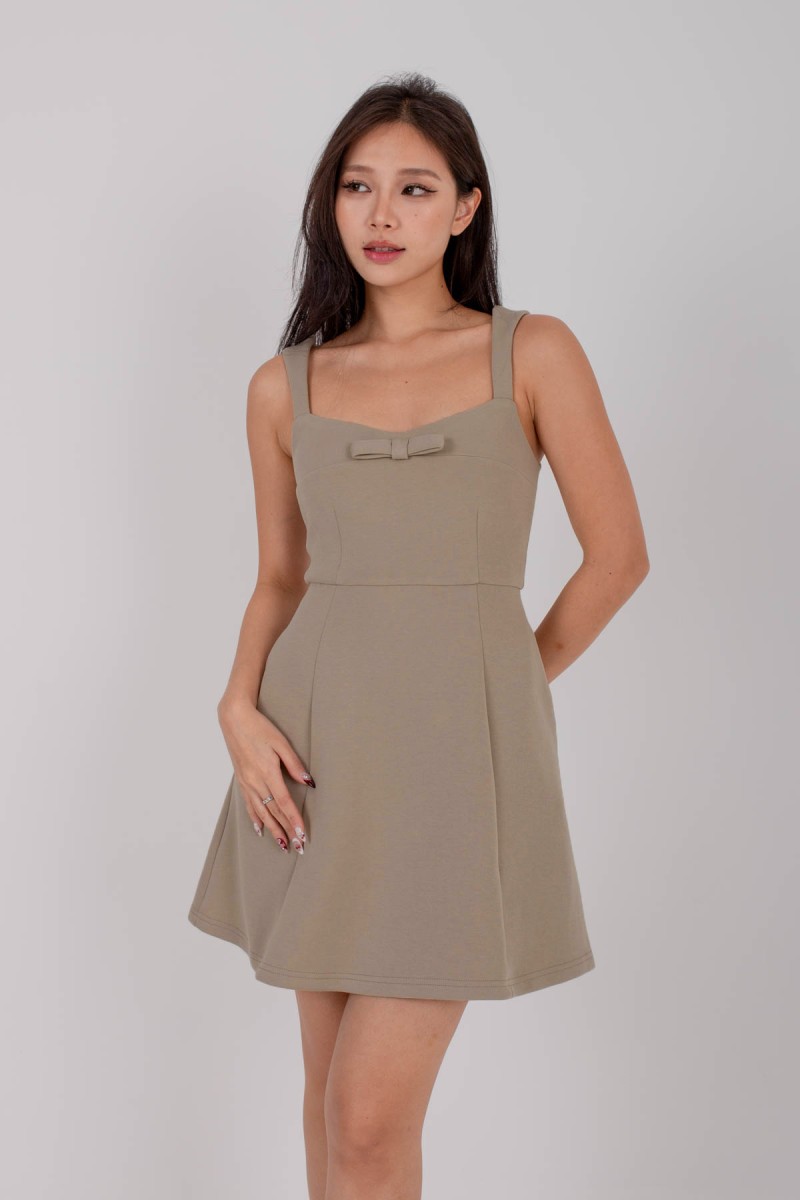 Priscelle Ribbon Dress in Sand