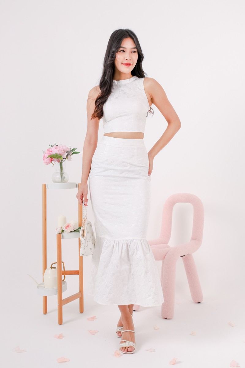 Orietta Mermaid Skirt in White
