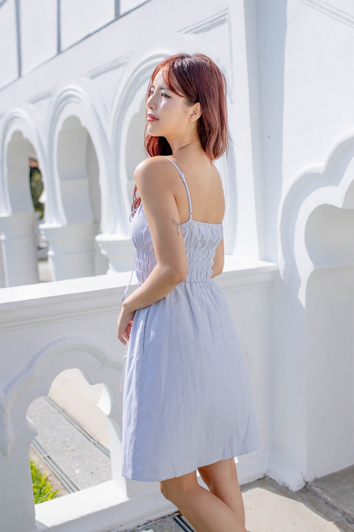 Blue white pinstripe clearance dress