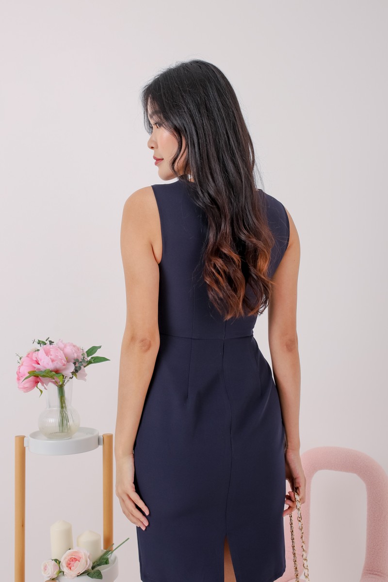 Diona Sweetheart Workdress in Navy