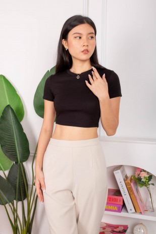 RESTOCK4: Esthel Basic Baby Tee in Black
