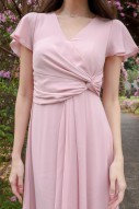 BACKORDERS5: Ayless Sleeved Knot Maxi in Pink