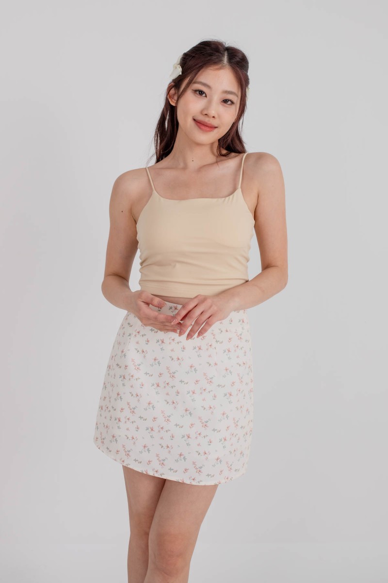 RESTOCK7: Niko Padded Basic Top in Butter