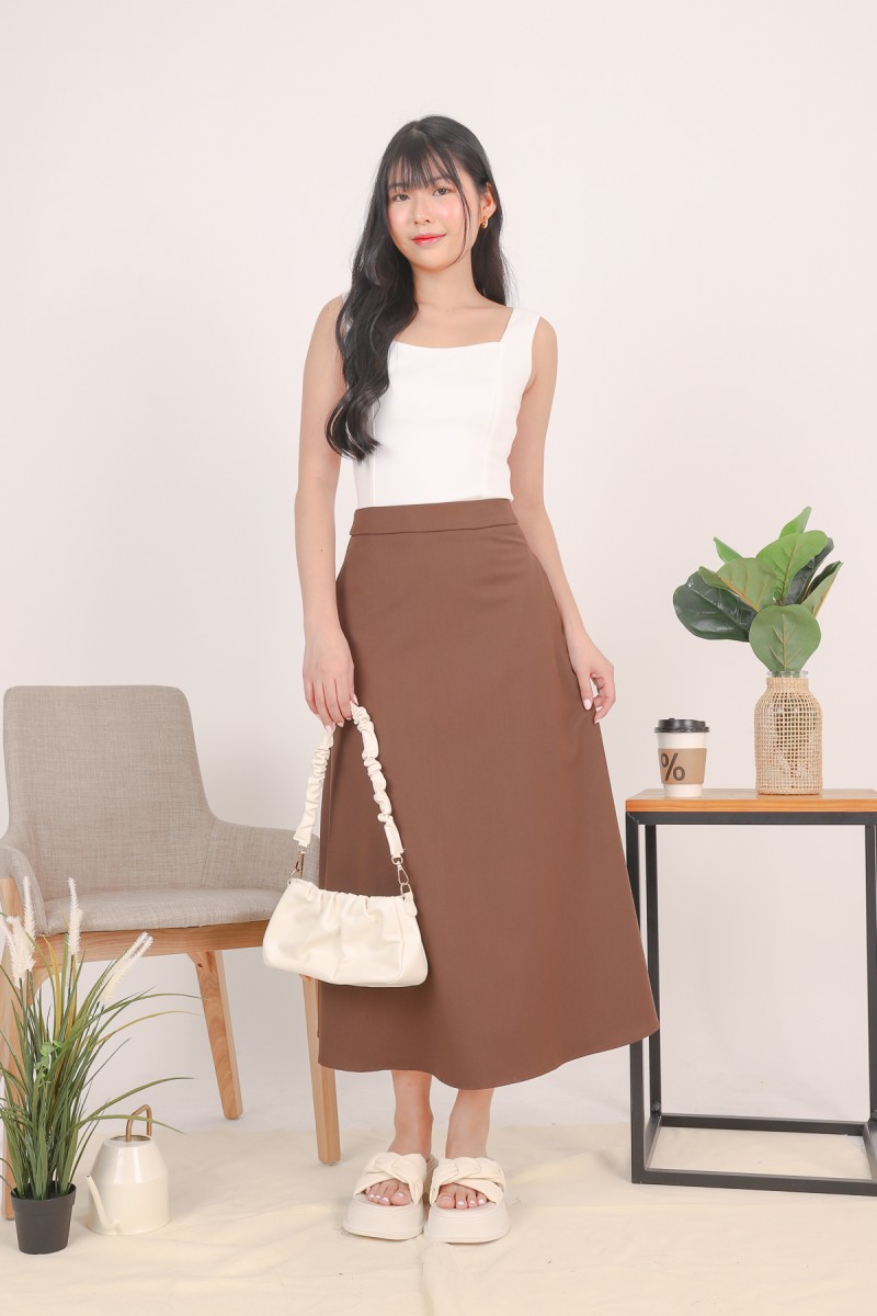 Fran A-line Skirt in Mocha