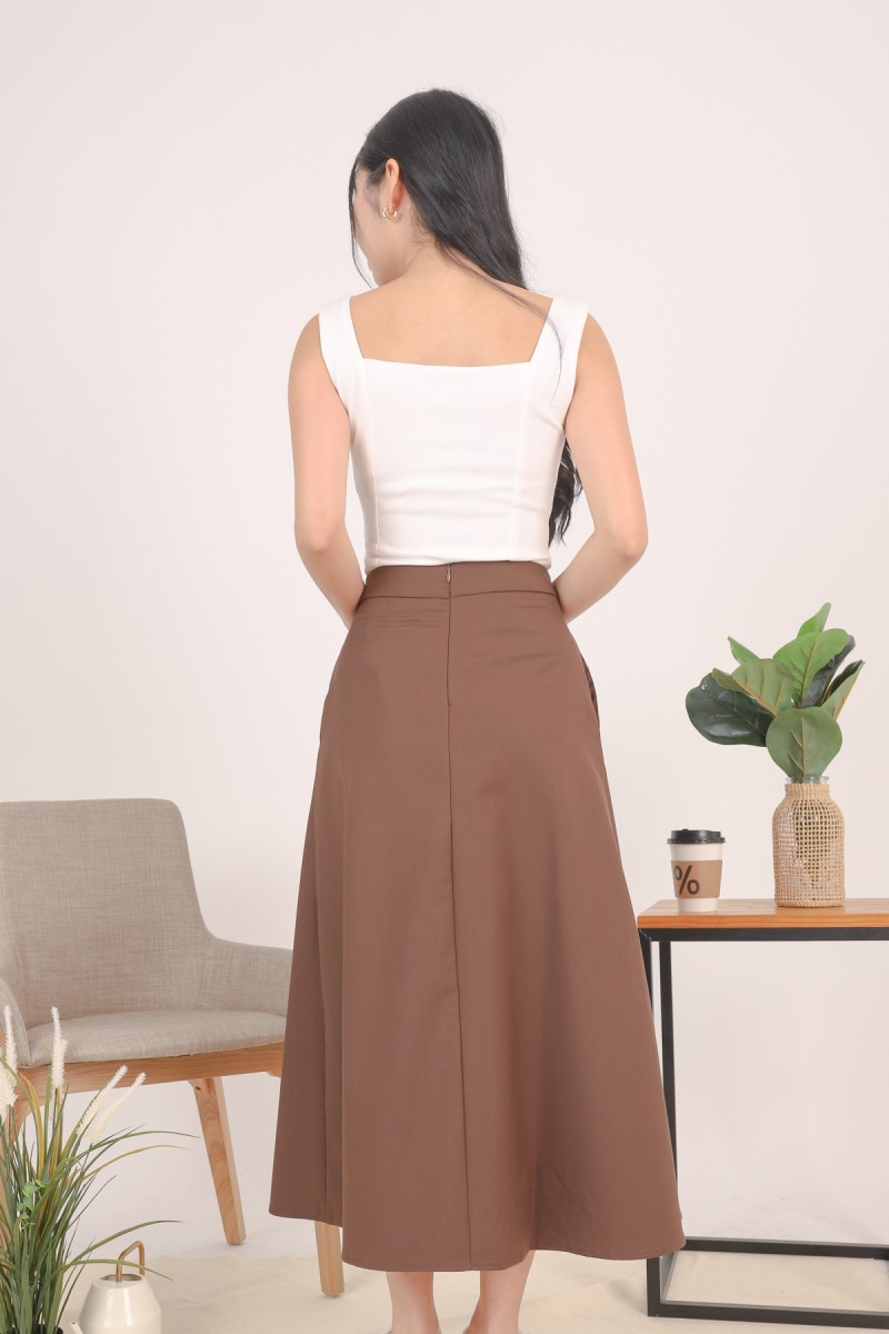 Fran A-line Skirt in Mocha