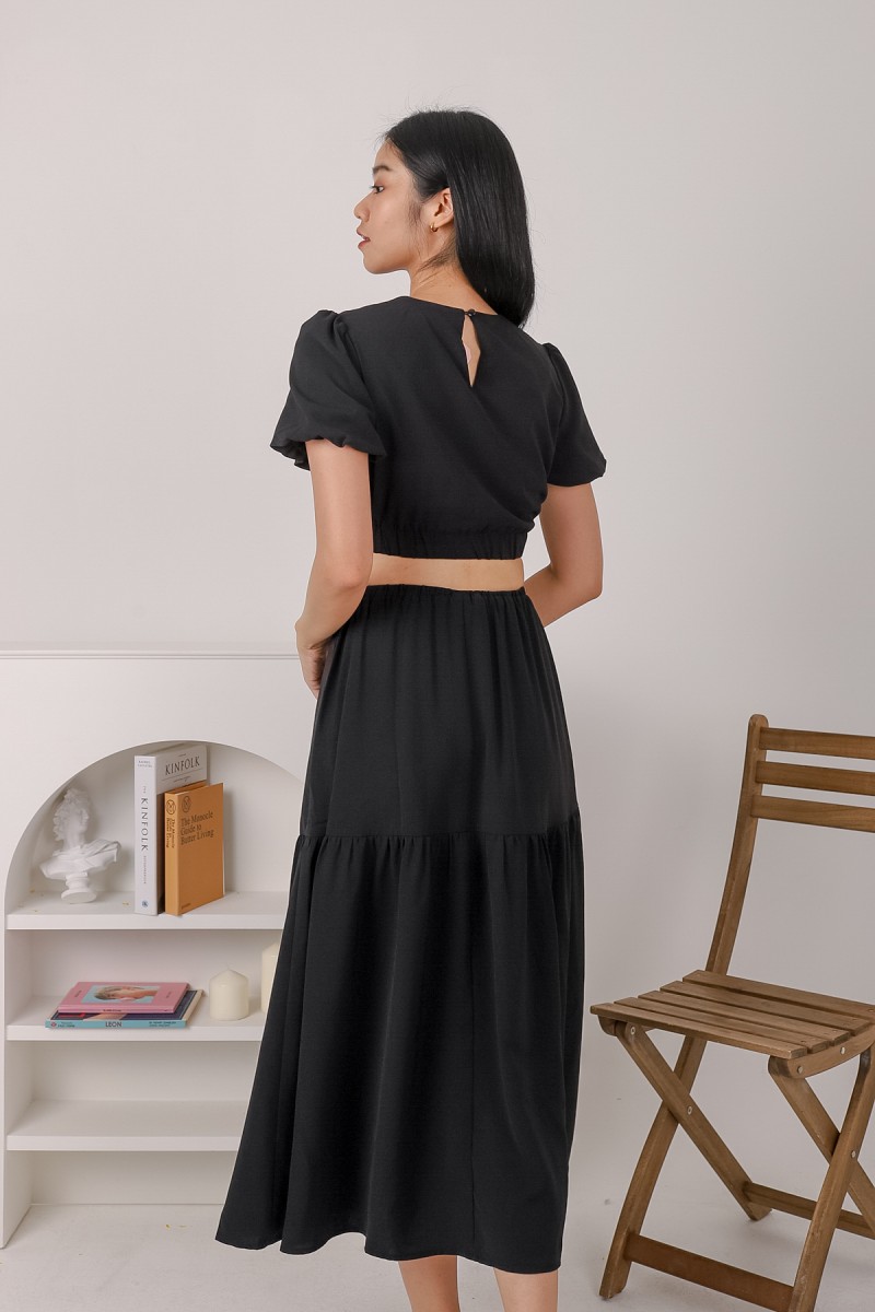 Sera Tiered Maxi Skirt in Black