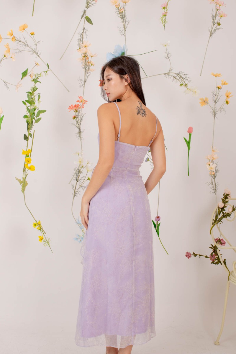 Ilan V-Neck Wrap Dress in Purple