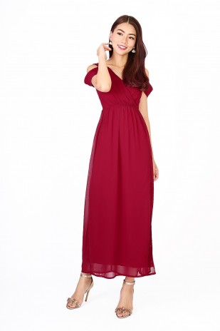 RESTOCK13: Heather Maxi Dress in Wine Red
