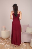 RESTOCK7: Zoie Cowl Maxi Dress in Wine Red
