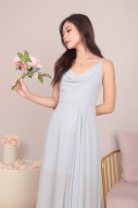 RESTOCK7: Zoie Cowl Maxi Dress in Platinum