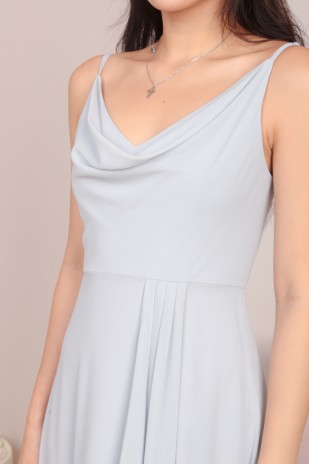 RESTOCK5: Zoie Cowl Maxi Dress in Platinum