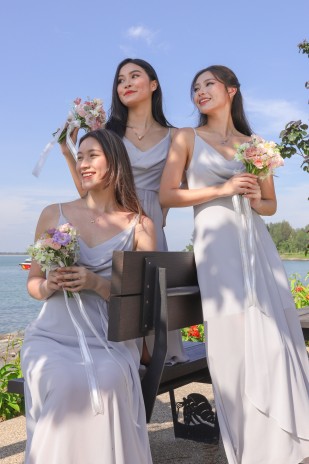 RESTOCK6: Zoie Cowl Maxi Dress in Platinum
