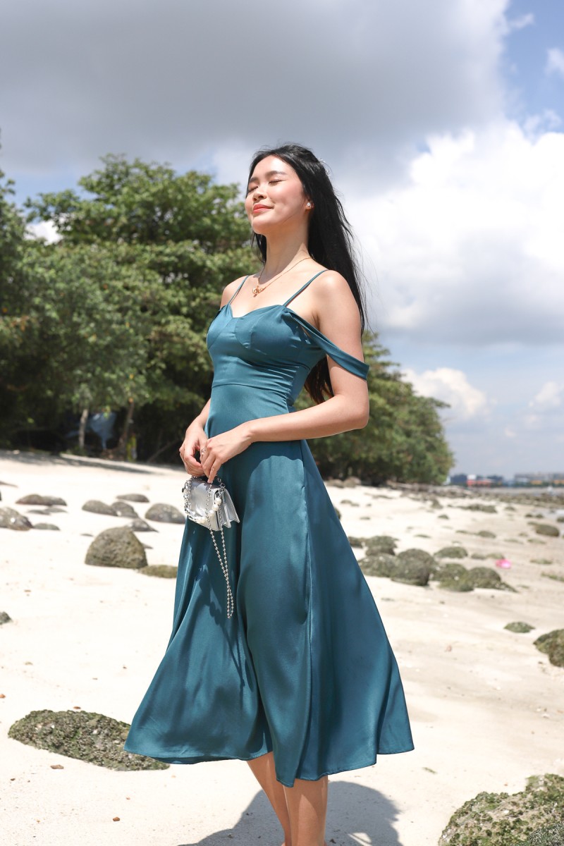 Larisa Bustier A-line Dress in Emerald