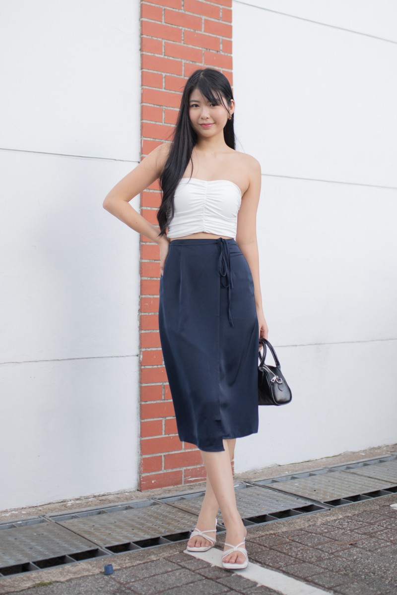 Melodia Wrap Skirt in Navy