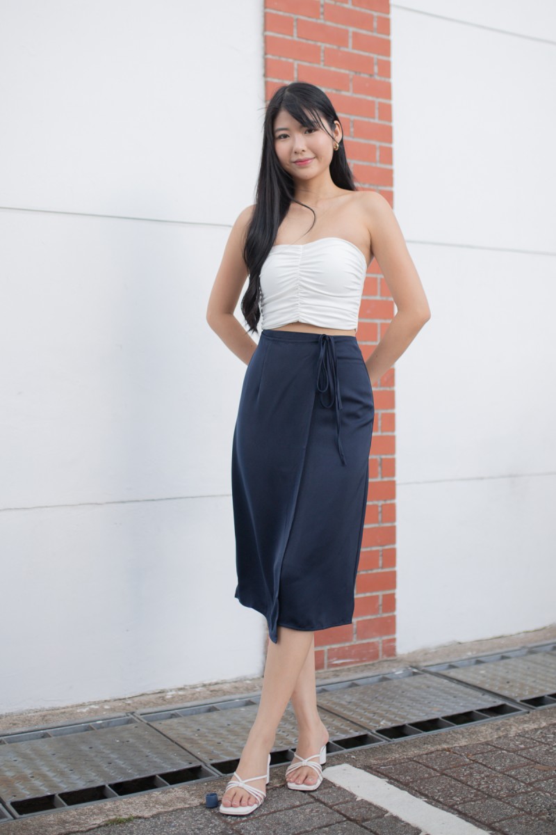 Melodia Wrap Skirt in Navy