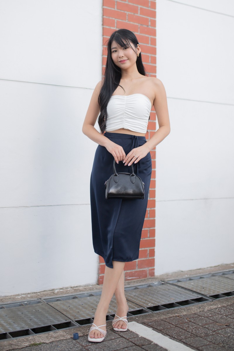 Melodia Wrap Skirt in Navy