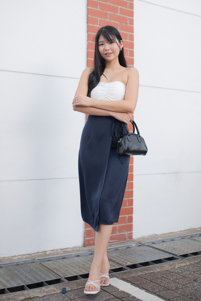 Melodia Wrap Skirt in Navy