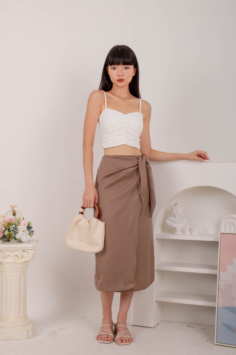 Osiris Wrap Skirt in Taupe