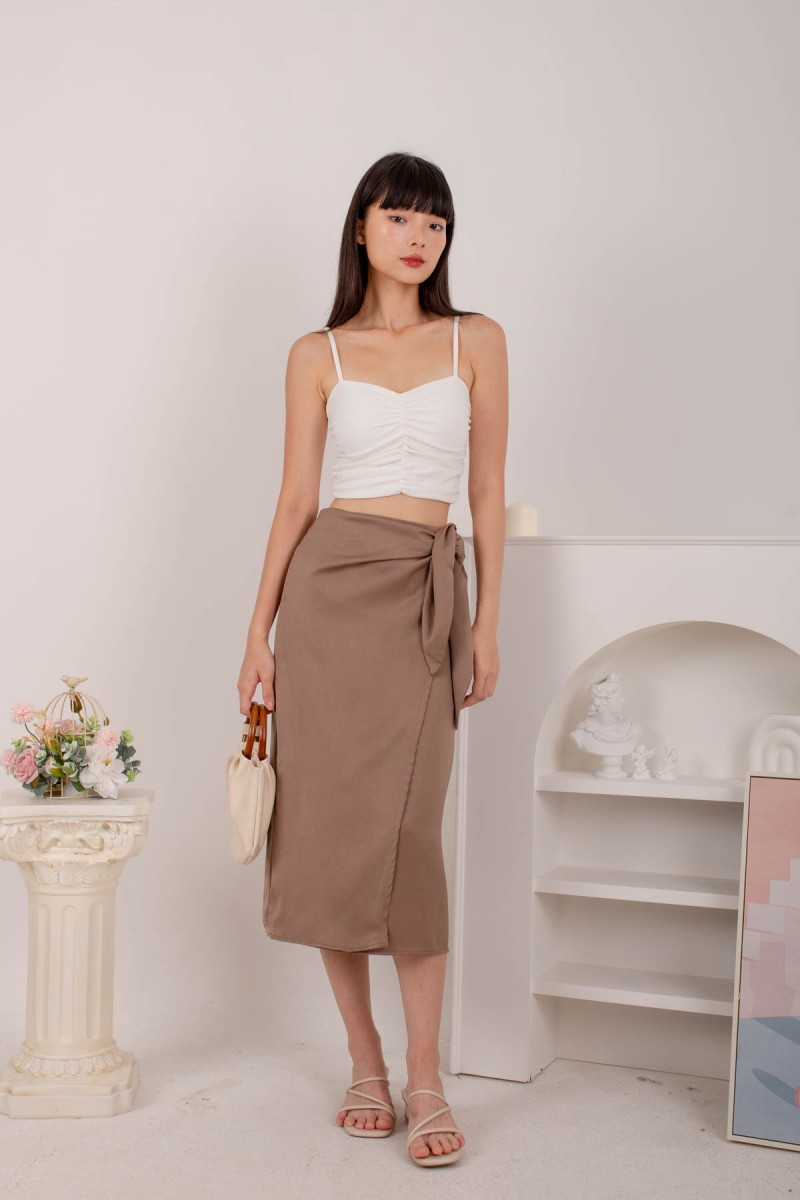 Osiris Wrap Skirt in Taupe