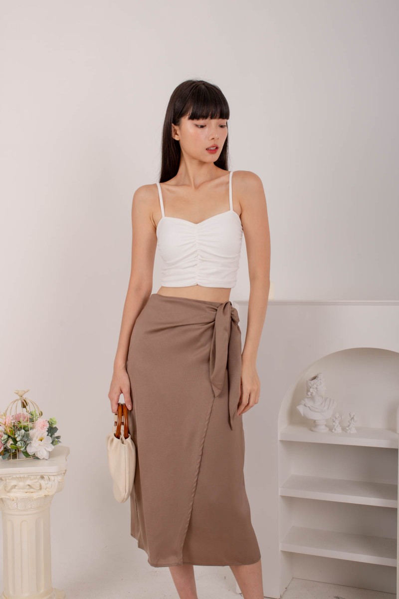 Osiris Wrap Skirt in Taupe