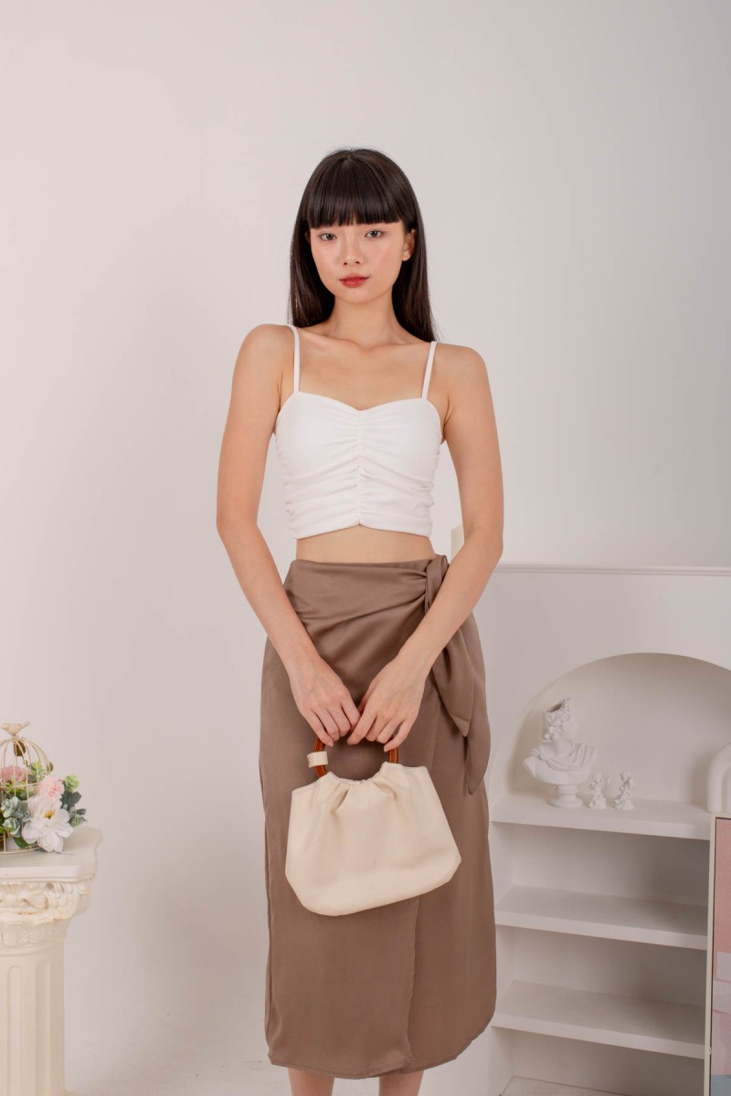 Osiris Wrap Skirt in Taupe