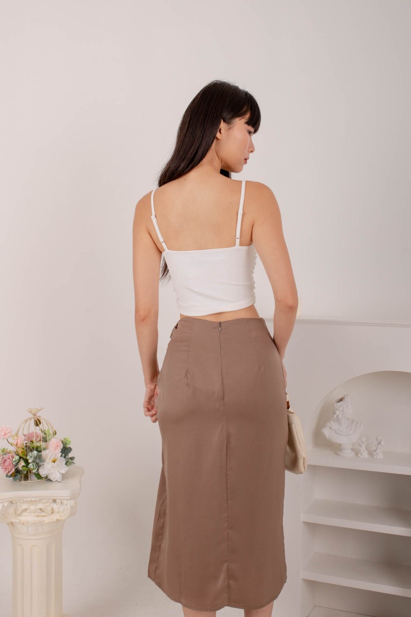 Osiris Wrap Skirt in Taupe