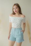 Airin Floral Off Shoulder Top in Cream (MY)