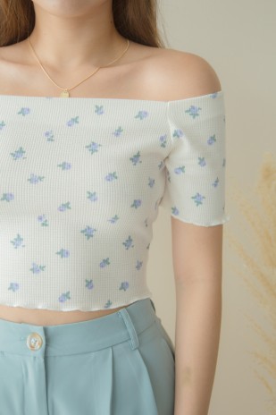 Airin Floral Off Shoulder Top in Cream (MY)