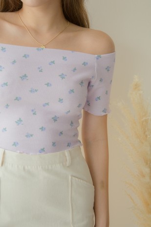 Airin Floral Off Shoulder Top in Lilac (MY)