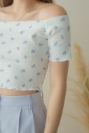 Airin Floral Off Shoulder Top in White (MY)