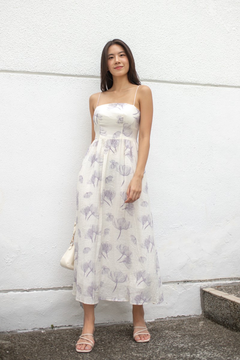 Zena Floral Maxi Dress in Lilac Floral