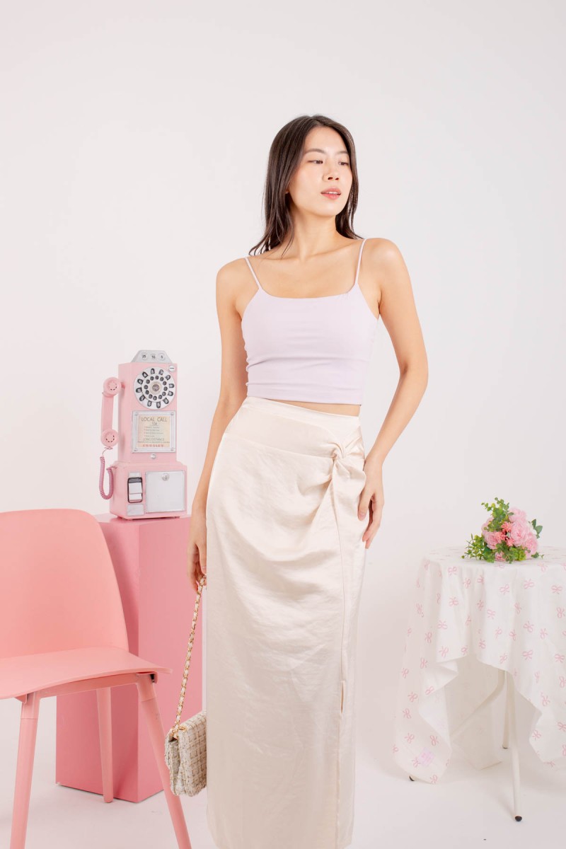 Cycia Twist Midi Skirt in Cream