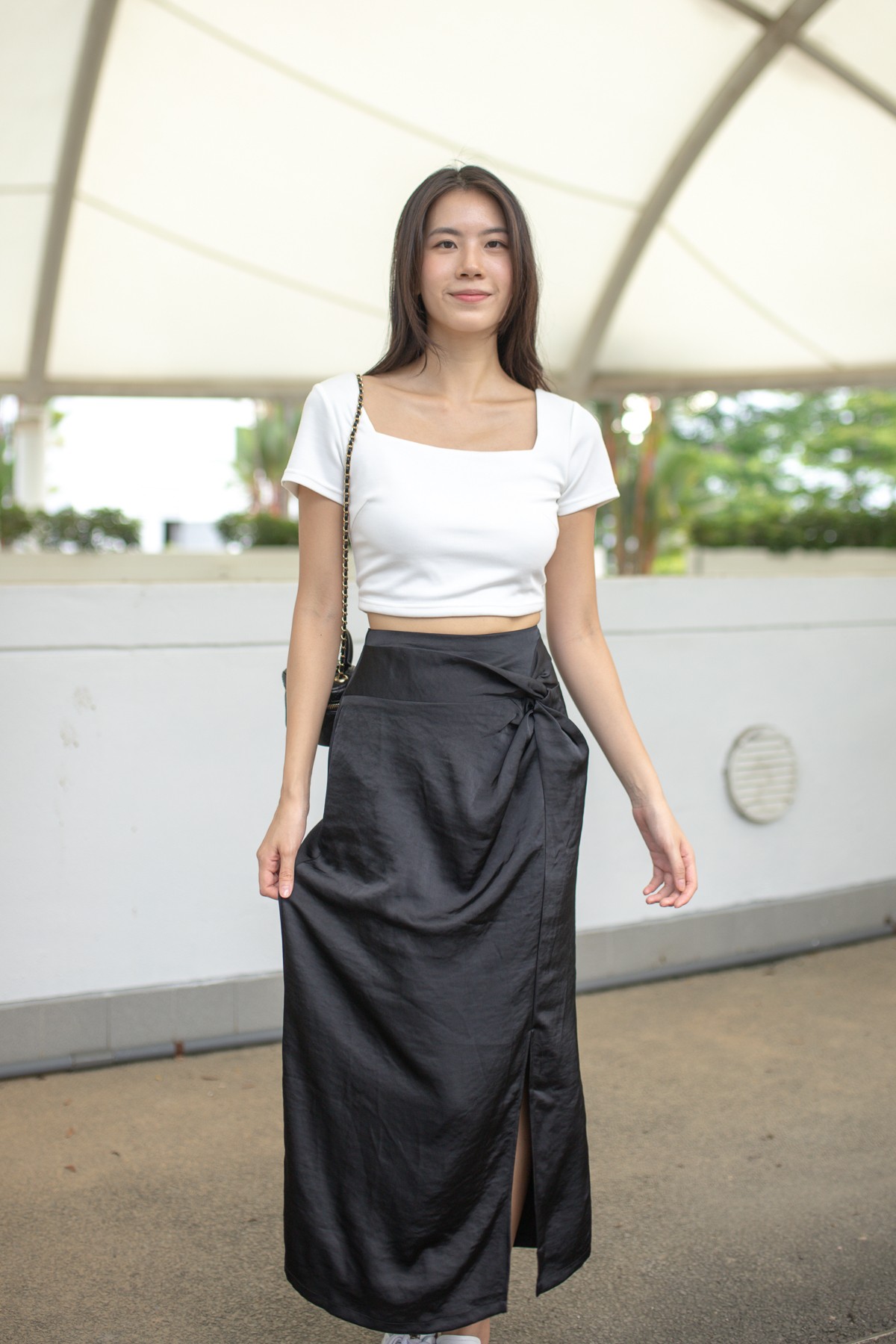 Cycia Twist Midi Skirt in Black