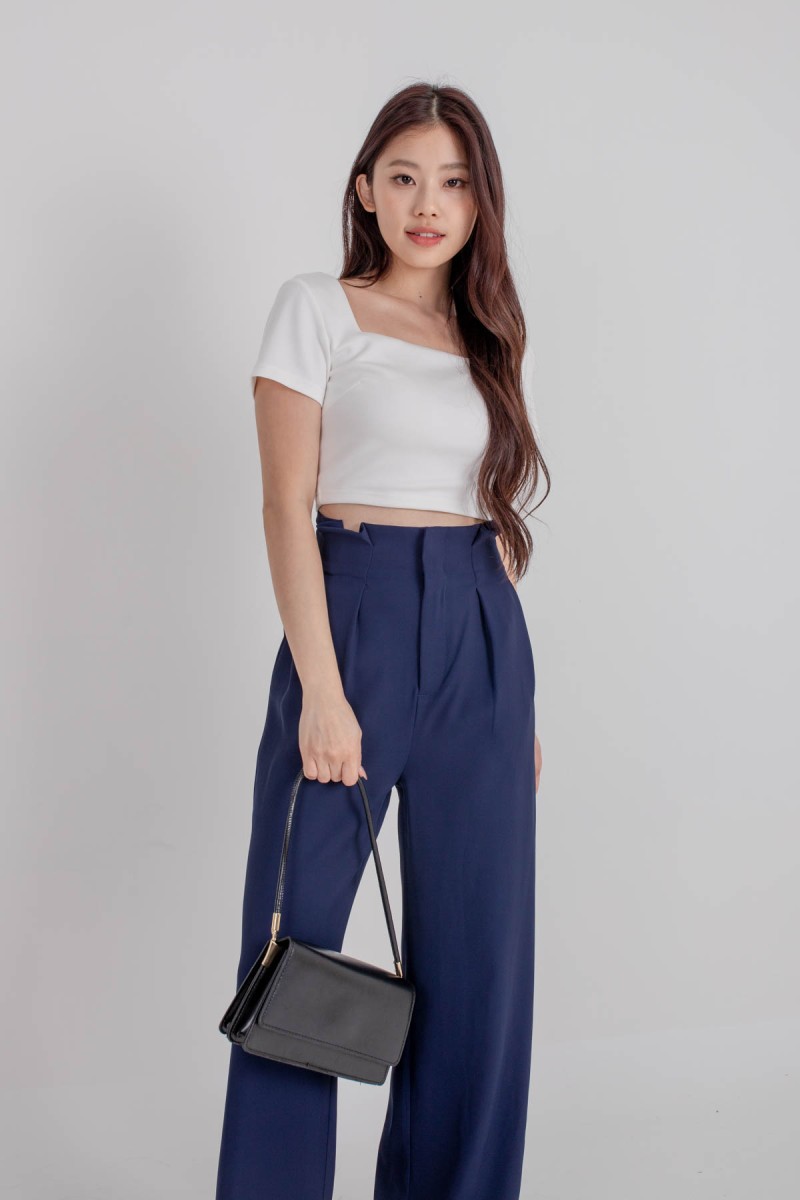 RESTOCK3: Dynamics Square-Neck Crop Top in White