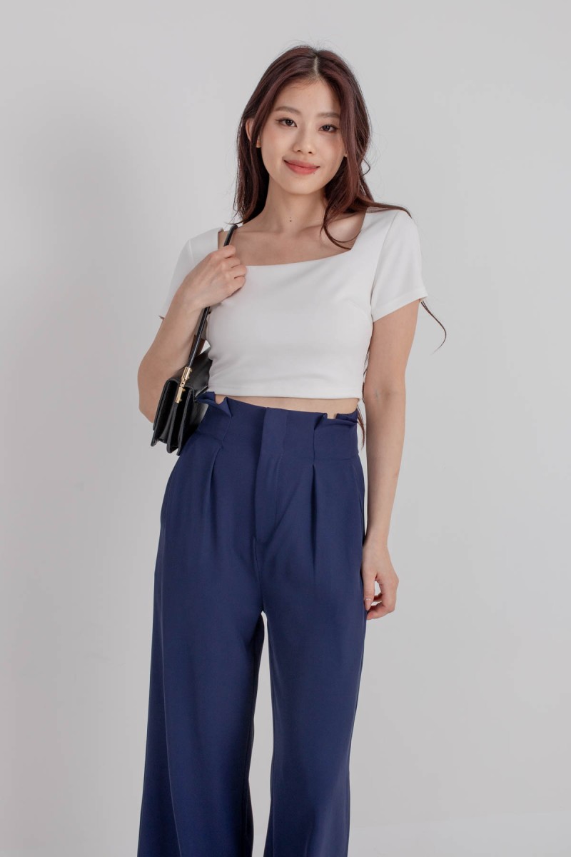 RESTOCK3: Dynamics Square-Neck Crop Top in White