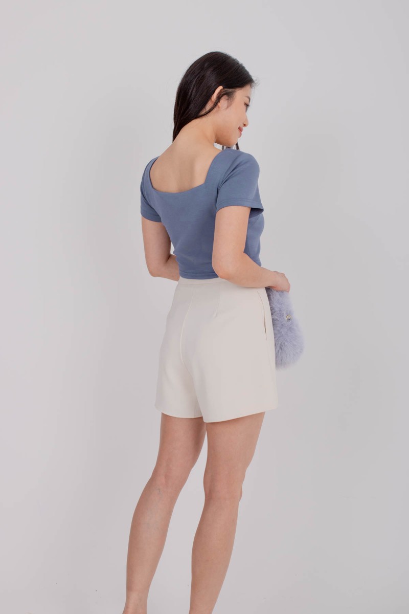 RESTOCK3: Dynamics Square-Neck Crop Top in Blue