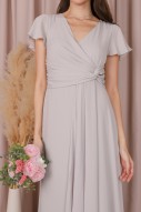 RESTOCK7: Ayless Sleeved Knot Maxi in Grey