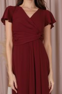 RESTOCK7: Ayless Sleeved Knot Maxi in Wine