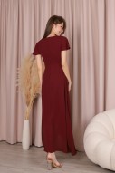 RESTOCK7: Ayless Sleeved Knot Maxi in Wine