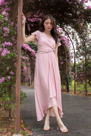 RESTOCK8: Ayless Sleeved Knot Maxi in Pink