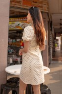 Pasco Polka Dot Puff Dress in Cream (MY)